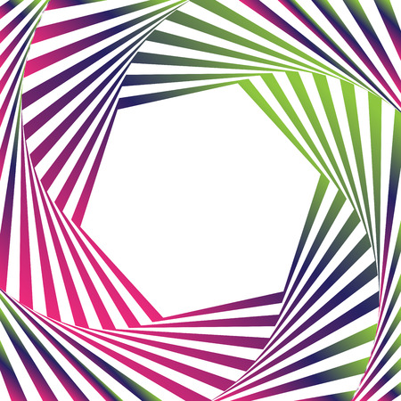 Optical illusion vector frame. Dynamic gradient frame stylish geometric background. Element for design business cards, invitations, gift cards, flyers, brochures. Optical art with enpty space.のイラスト素材