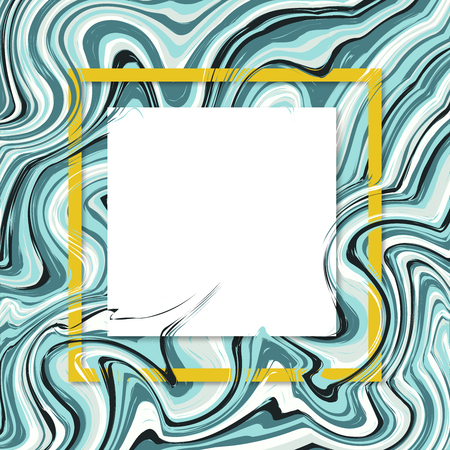 3d vector square frame. Paper cut promotion web banner for social media mobile apps. Sale and discount promo backgrounds with abstract pattern. Blur marble background with abstract oil painted wavesのイラスト素材