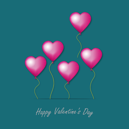 Valentine card with hearts collage. 3d vector. Wedding, anniversary, birthday, Valentine's day, party design for banner, poster, card, invitation, brochure, flyer.のイラスト素材