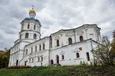 Chernihiv, Ukraine - October 19, 2016: View on Chernihiv Collegium - the residence of Archbishops of Chernihiv. It consists of a long two-storey building with refectory and bell tower.のeditorial素材