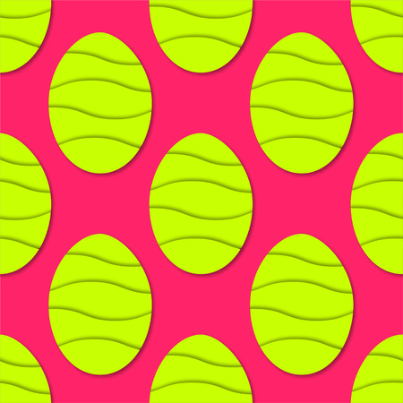 Happy Easter background. Seamless 3d paper art pattern with easter eggsのイラスト素材