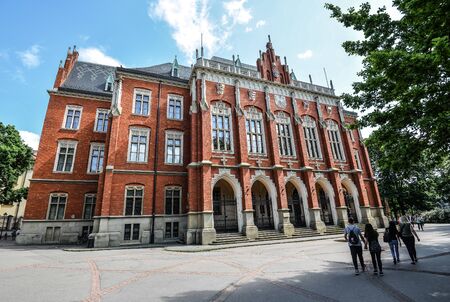 Krakow, Poland - May 20, 2019: The Collegium Maius, Jagiellonian University Museum in Krakow, Poland. Main building of the oldest polish university in Krakowのeditorial素材