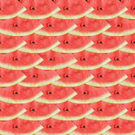 Flat layout of watermelon slices. Watermelon seamless pattern. Summer fruit.