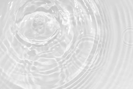 Water texture overlay effect for photo and mockup. Organic drop shadow caustic effect with wave refraction of light on a white wall.の写真素材