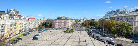 Kyiv, Ukraine - May 10, 2021: View from above on St. Michaels Golden-Domed Monastery and Sophia Square, Kyiv Ukraineのeditorial素材