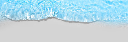 Transparent blue and white water background or pattern with light reflection. Gel blue background...