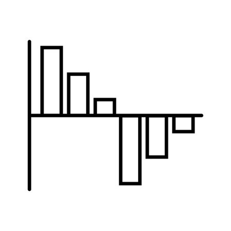 Simple outline graph icon isolated on white background. Business growth and fall charts.のイラスト素材