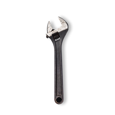 Close Up of an Spanner wrench isolated on a transparent background. A wrench or spanner is a tool used to provide grip. PNG.の写真素材