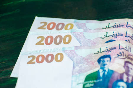 2000 DZD Algerian paper currerncyの写真素材