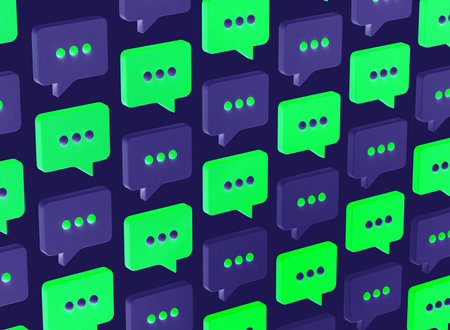 3D illustration of multiple speech bubbles. Speech, conversation 3D icon. Wallpaper.の写真素材