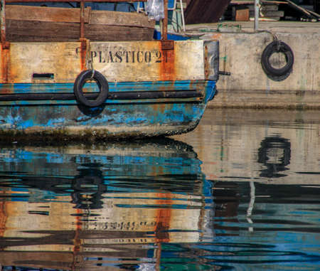 Fishing Boat Reflectionの写真素材