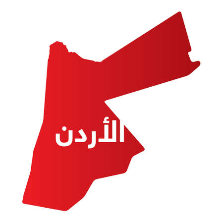 Simplified map of Jordan with Arabic word forのイラスト素材