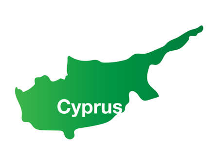 Simplified map of Cyprus. Editable vector file.のイラスト素材