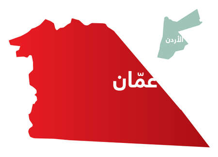 Simplified map of the governorate / district of Amman in Jordan with Arabic for "Amman". Isolated vector file.のイラスト素材