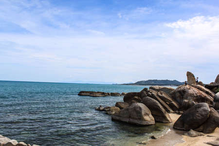 Hin-Ta Hin Yai (grandmother and grandfather stone) is landmark of Samui island, Surat Thani, Thailandの写真素材