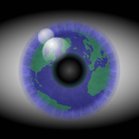 A reflection of the World in a human eyeの写真素材