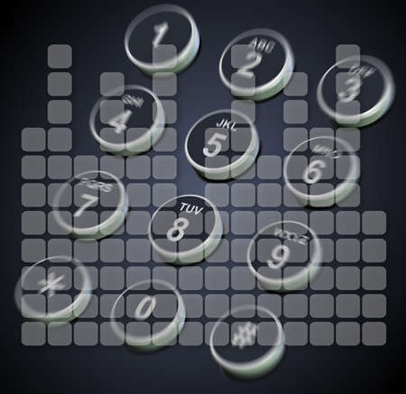 a telephone keypad with a graphic illustration of an equalizerの写真素材