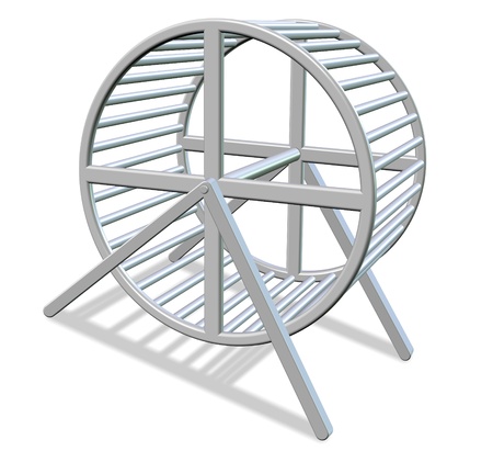 3d illustration of a white metal running wheelの写真素材