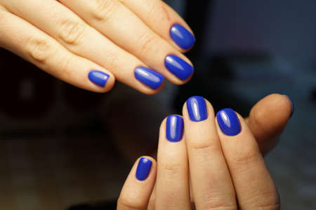 Natural nails with clean manicureの写真素材