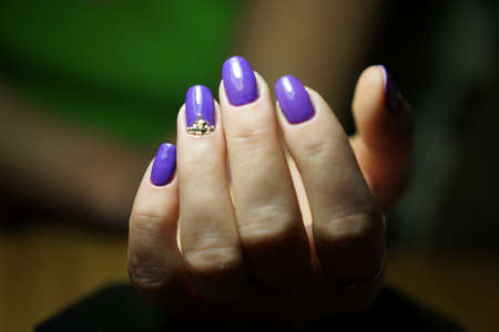 Natural nails with clean manicureの写真素材