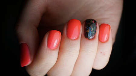 Natural nails with clean manicureの写真素材