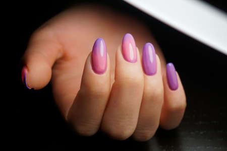 Natural nails with clean manicureの写真素材