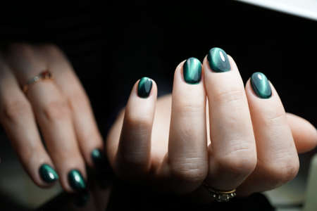 Natural nails with clean manicureの写真素材