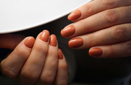 Awesome nails and beautiful clean manicure. Nails are natural. Manicure is made using nails drill...