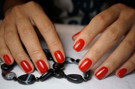 Awesome nails and beautiful clean manicure. Nails are natural. Manicure is made using nails drill...