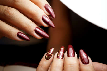 Awesome nails and beautiful clean manicure. Nails are natural. Manicure is made using nails drill...