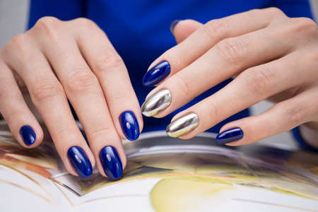 The beauty of the natural nails. Perfect clean manicure for the bright people. Nail drill machine...