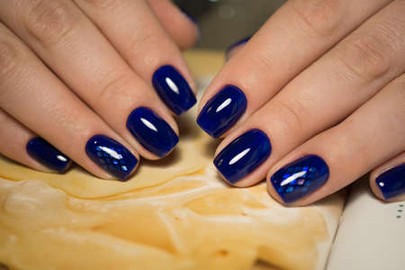 The beauty of the natural nails. Perfect clean manicure for the bright people. Nail drill machine...