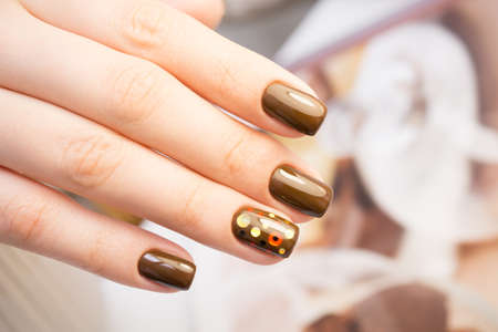 Natural nails, gel polish. Perfect clean manicure with zero cuticle. Nail art design for the fashion...