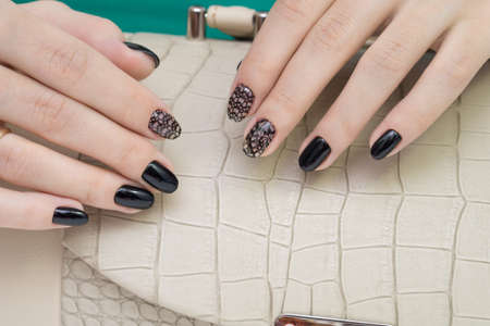 Natural nails and amazing clean manicure. Gel polish applied.
