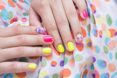 Beautiful manicure and nail art. Natural nails and gel polish.