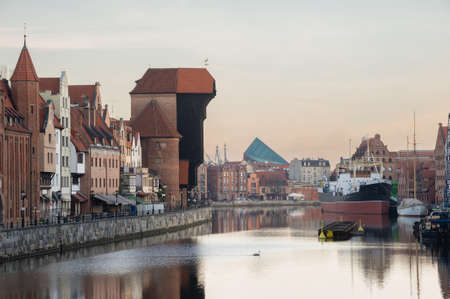 Old town of Gdansk in the early morningの写真素材