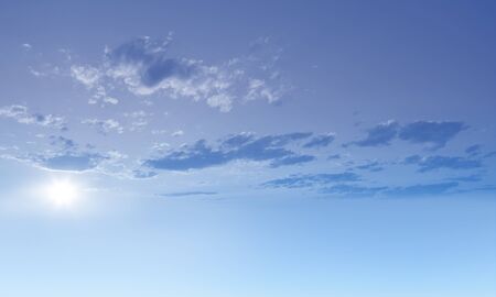 Background of blue sky and white cloudsの写真素材
