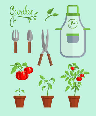 Set garden theme vector illustrationのイラスト素材