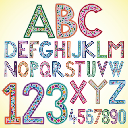 Illustration of colored alphabetのイラスト素材