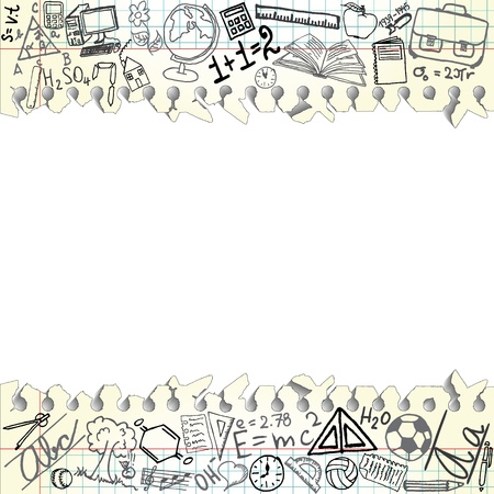 Background made of papers with school symbolsのイラスト素材