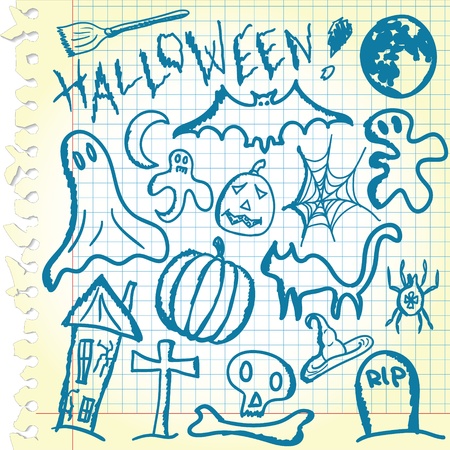 Collection of Halloween symbols のイラスト素材