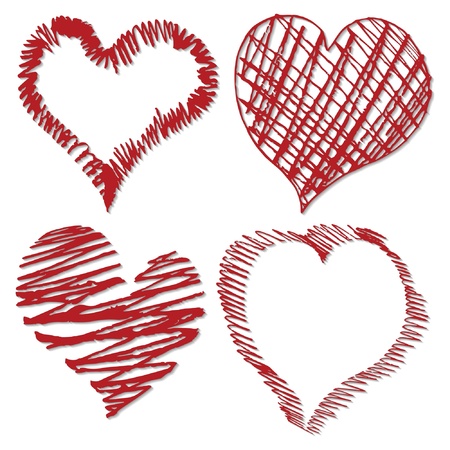 Collection of four heartsのイラスト素材