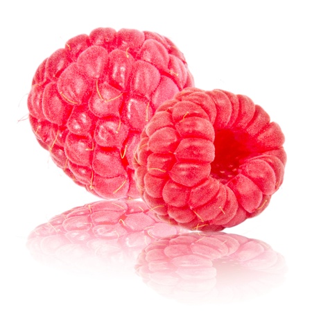 Raspberries isolated on white