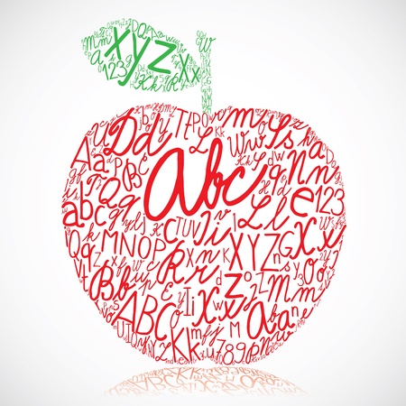Apple made of alphabet lettersのイラスト素材