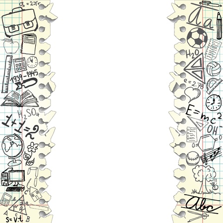 Background made of papers with school symbolsのイラスト素材