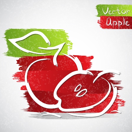 Vector illustration of red appleのイラスト素材