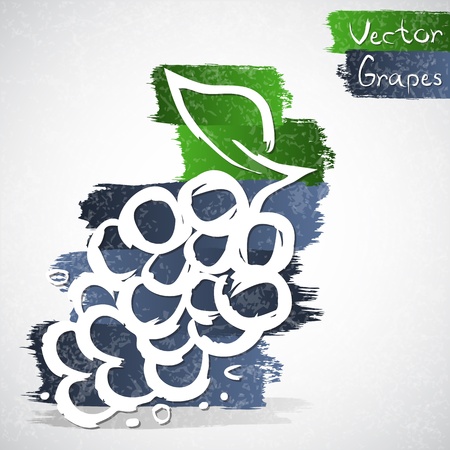 Vector illustration of grapesのイラスト素材