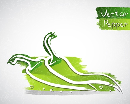 Vector illustration of green peppersのイラスト素材