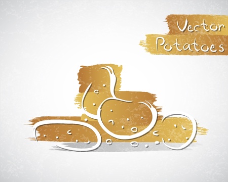 Vector illustration of potato heapのイラスト素材