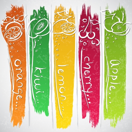 Vector illustration of colorful fruit icon collectionのイラスト素材